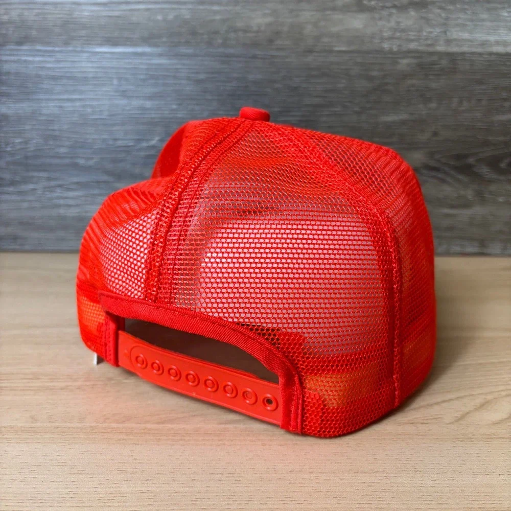 Vintage Koch Hat Cap Snapback Red Orange Trucker‎ Material Company K Products